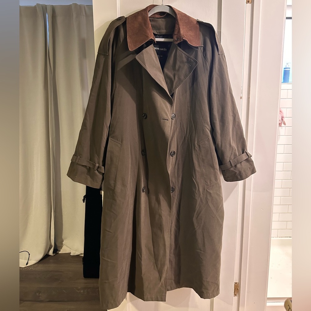 Vintage Pierre Cardin Brown Double-Breasted Trench Coat